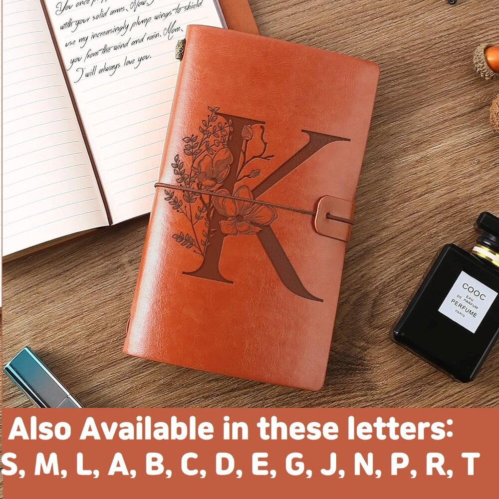 New Initial Leather Travel Journal Personalized Monogrammed Diary